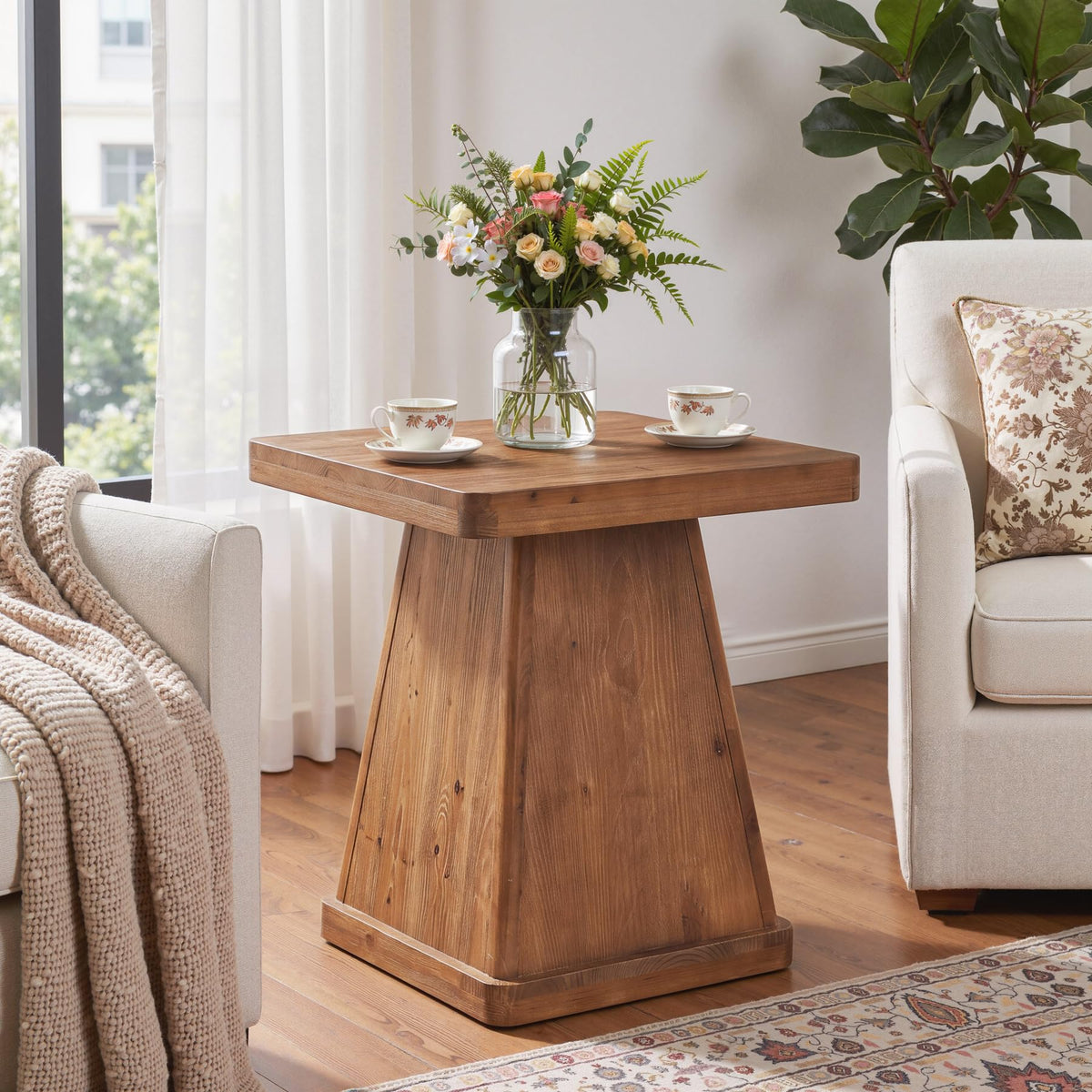 Solid Wood Side Table Set of 2 X9500