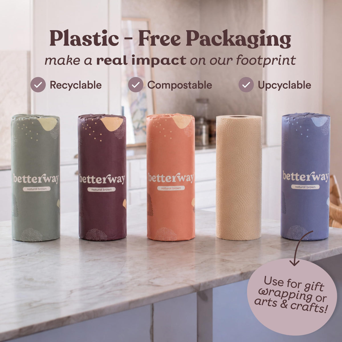 Bamboo Paper Towels 8 Rolls 2 Ply J408