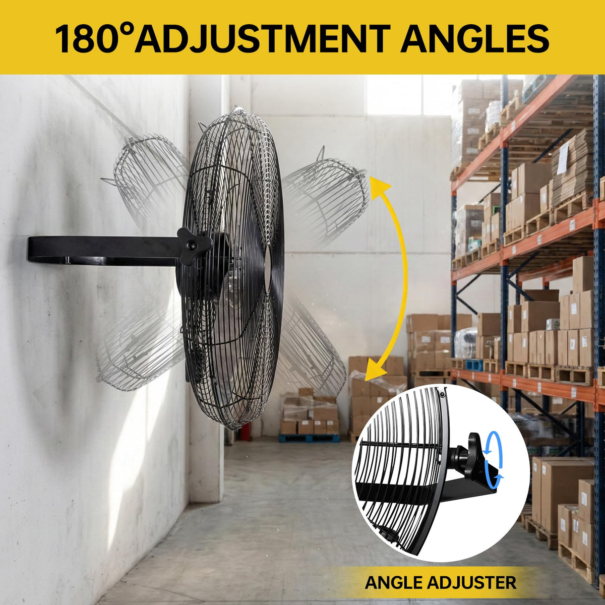 20 Inch High Velocity Metal Wall Mount Fan U7614
