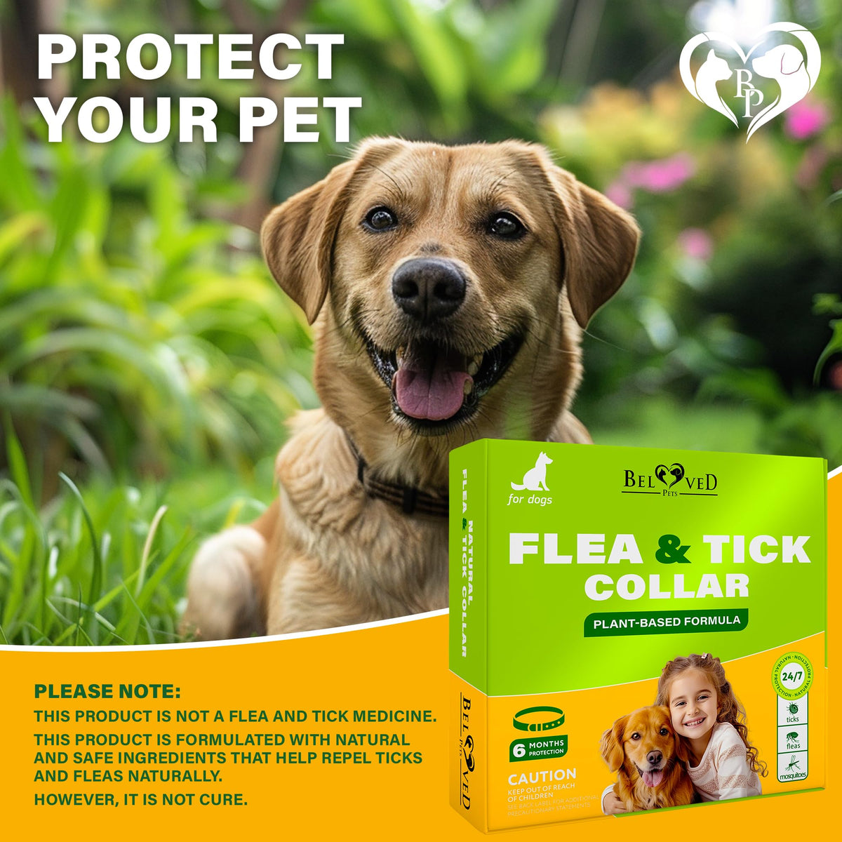 Natural Flea & Tick Collar for Dogs Z920292