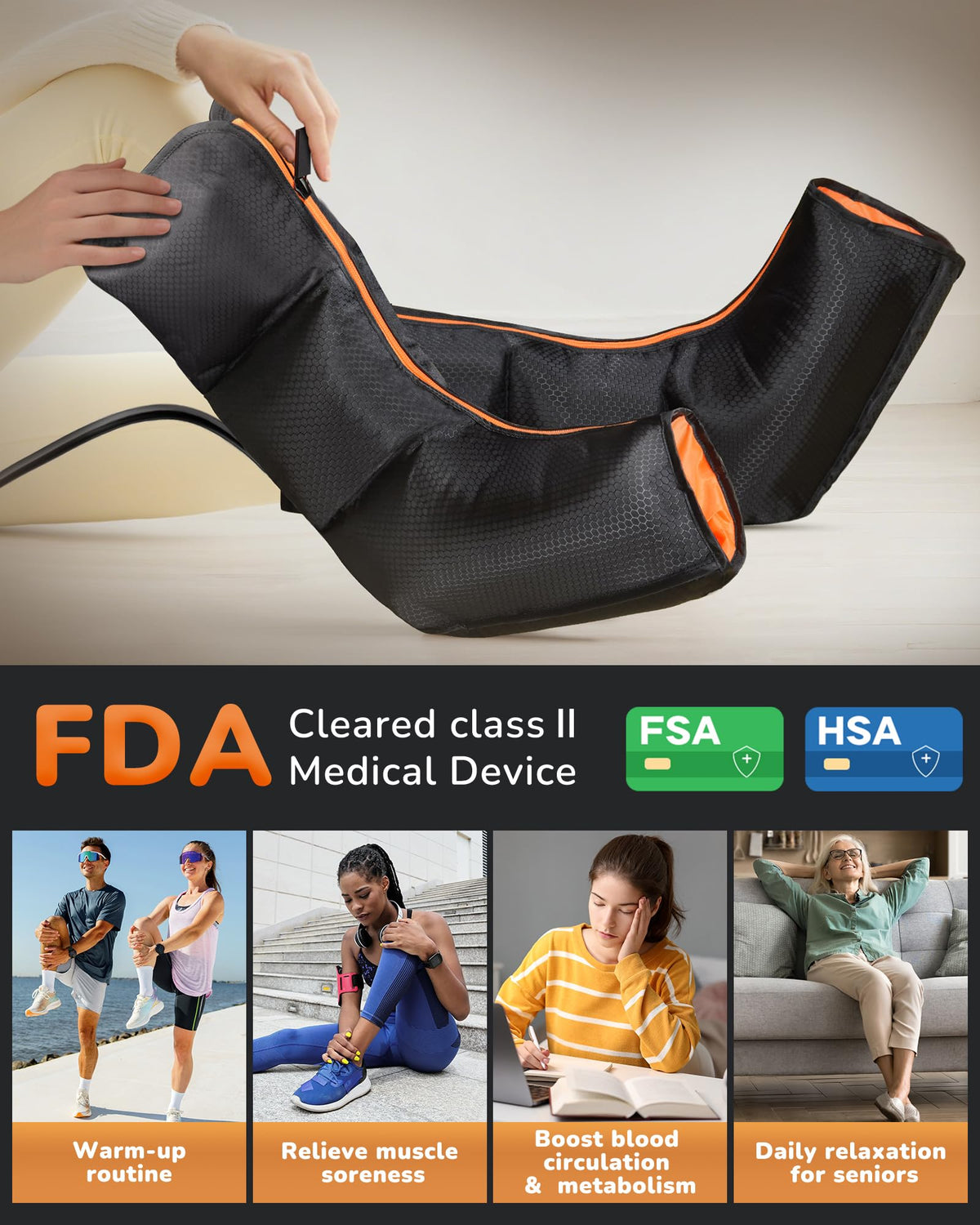 Air Compression Leg Massager with Heat G39242