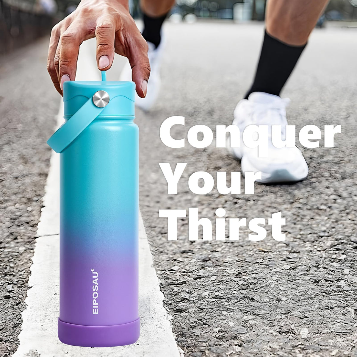 Insulated Water Bottle with Lid & Boot & Stickers, 24 oz S489592