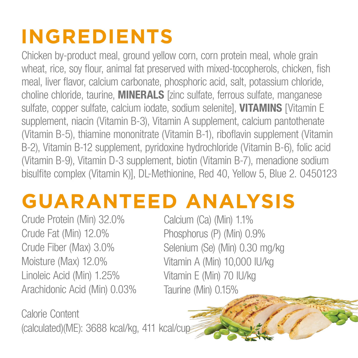High Protein Chicken Dry Cat Food 4 3.15 lb D195521