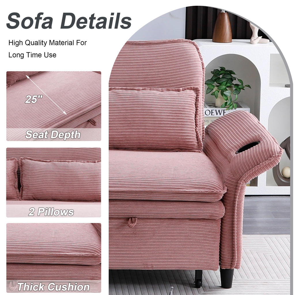 Pink Convertible Sleeper Sofa Bed D853388