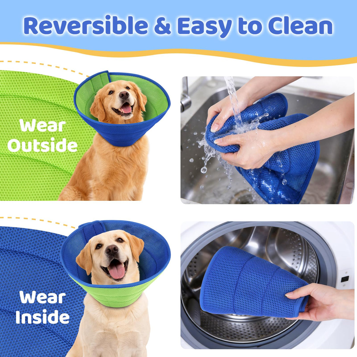 Soft Dog Cone Collar Adjustable Washable G9434