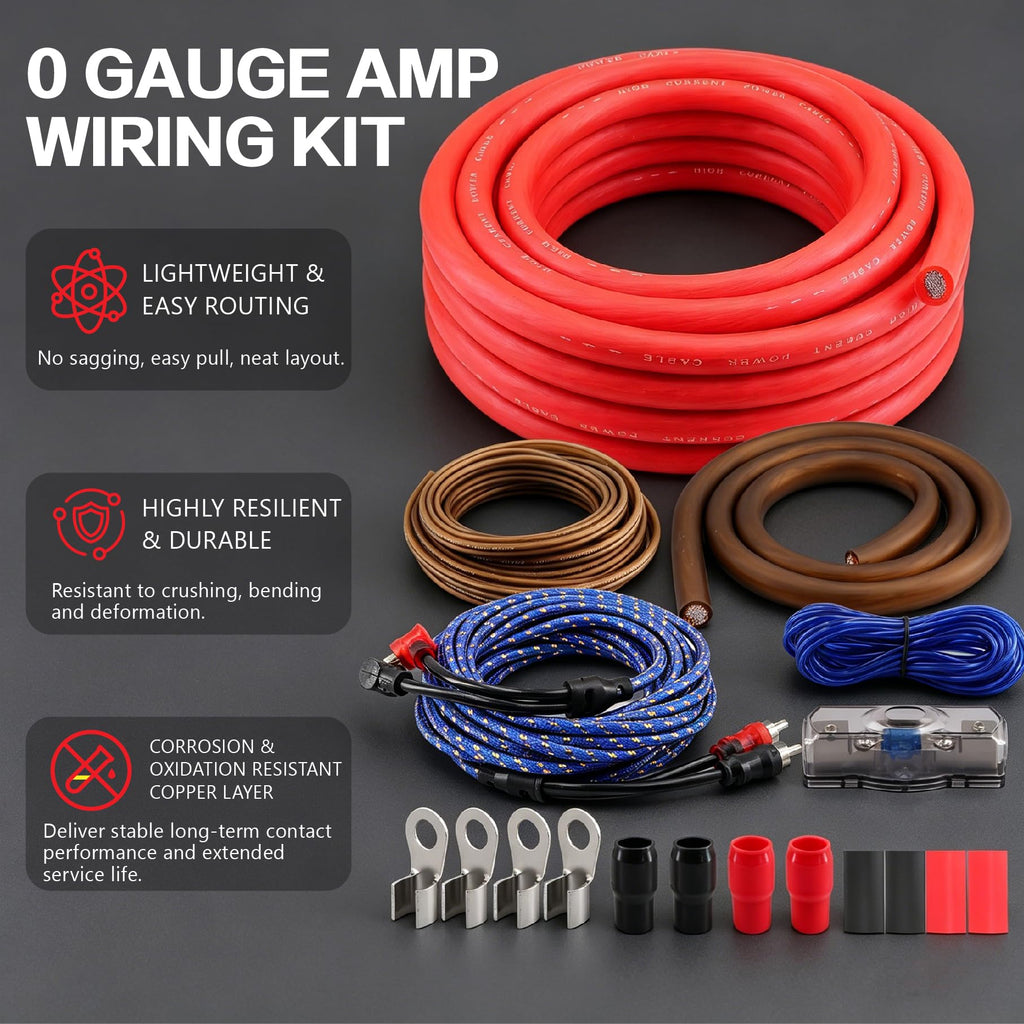 0 Gauge CCA Amplifier Wiring Kit U1760