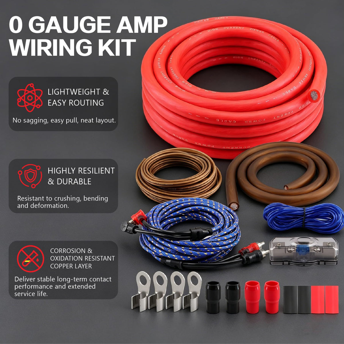 0 Gauge CCA Amplifier Wiring Kit U1760