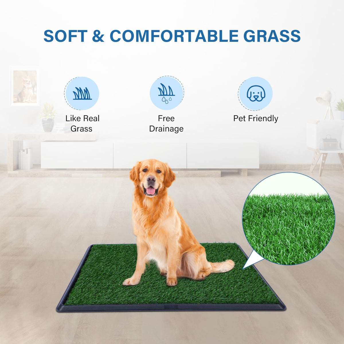 Artificial Grass Dog Potty Pad with Tray 20x30 inch Y610