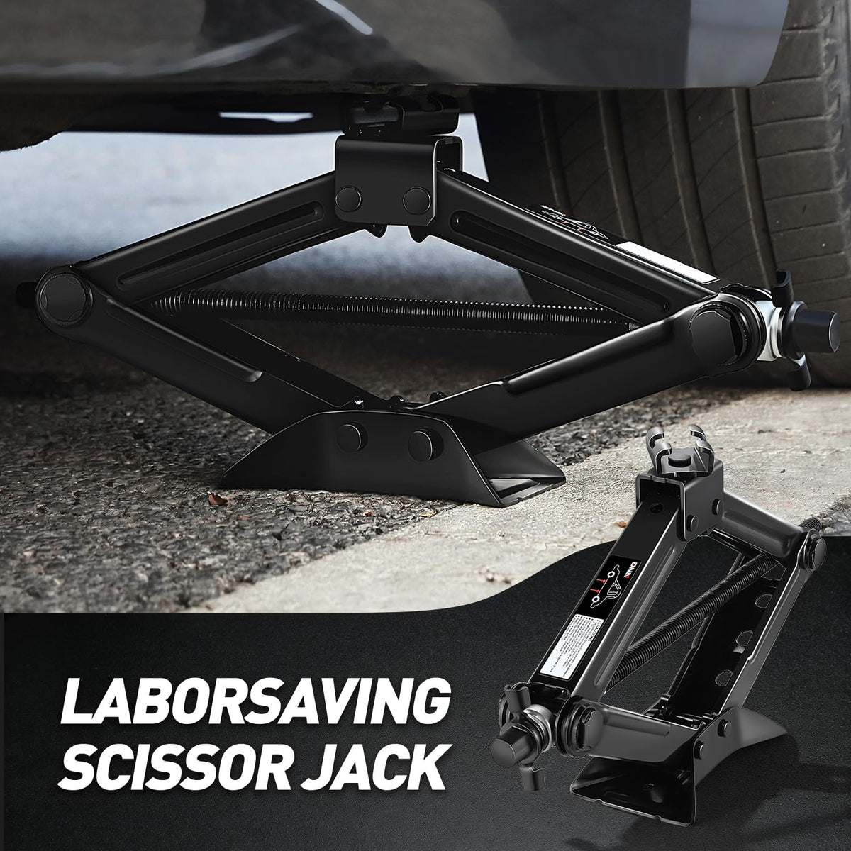 Scissor Jack 1.5 Ton Black L96959
