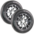 2-Pack Radial Trailer Tire Rim Assembly 145/R12 Black 5 Lug T565