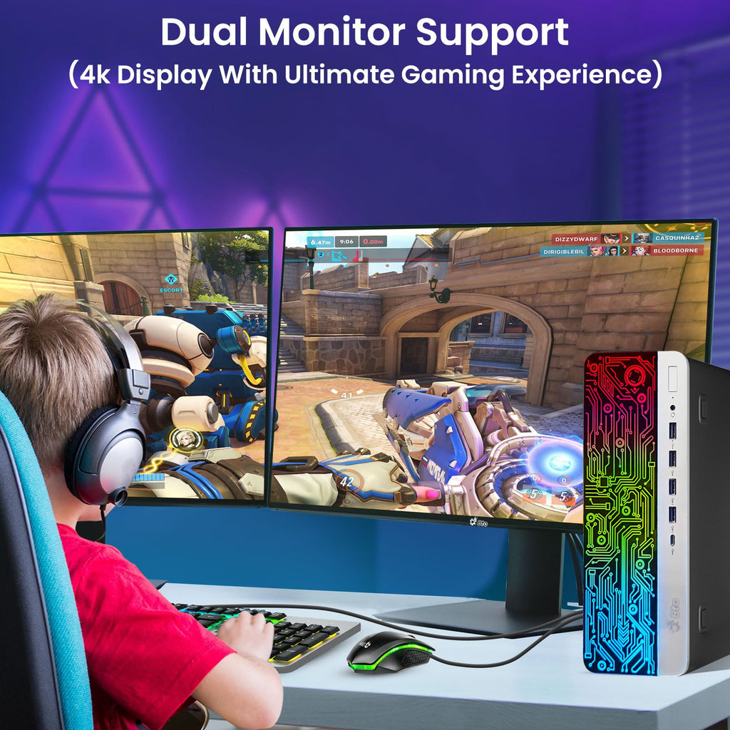 Intel Core i5 16GB DDR4 1TB SSD GT 1030 Gaming Desktop PC with 24 Inch Monitor X651