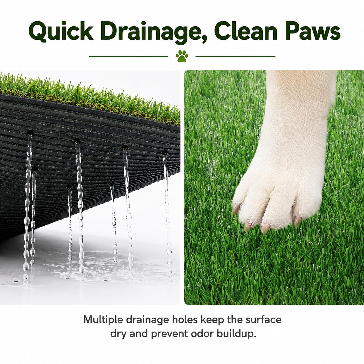 Dog Grass Pad with Tray 20" x 24" Artificial Grass Pee Pads with Non-Slip Grey Silicone Tray & 2 Replacement Grass Mats D619