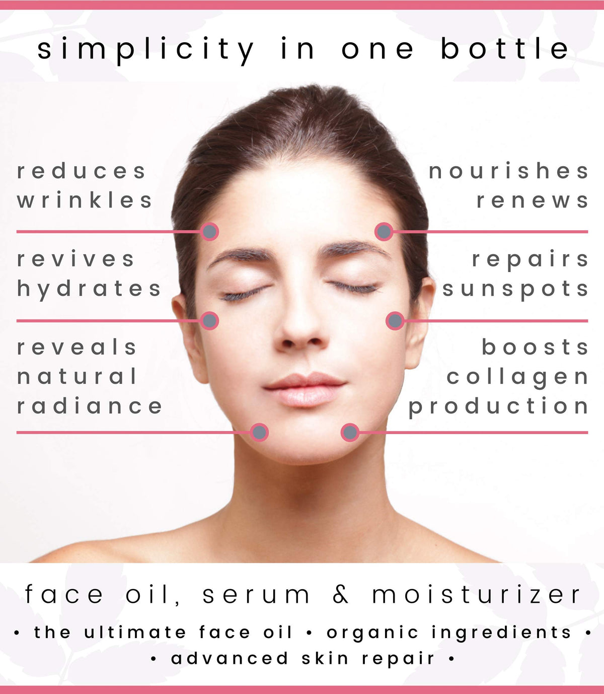 Anti Aging Organic Face Oil Serum with Sea Buckthorn, Argan, Rosehip & CoQ10 C1738