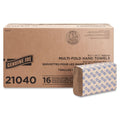 Multifold Paper Hand Towels 1-Ply Kraft 100% Recycled 250 Count 16 Pack O6202