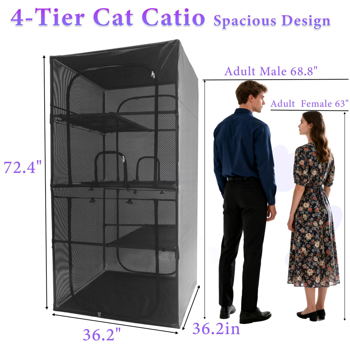 Outdoor Cat Enclosure 72.4" H Z965987
