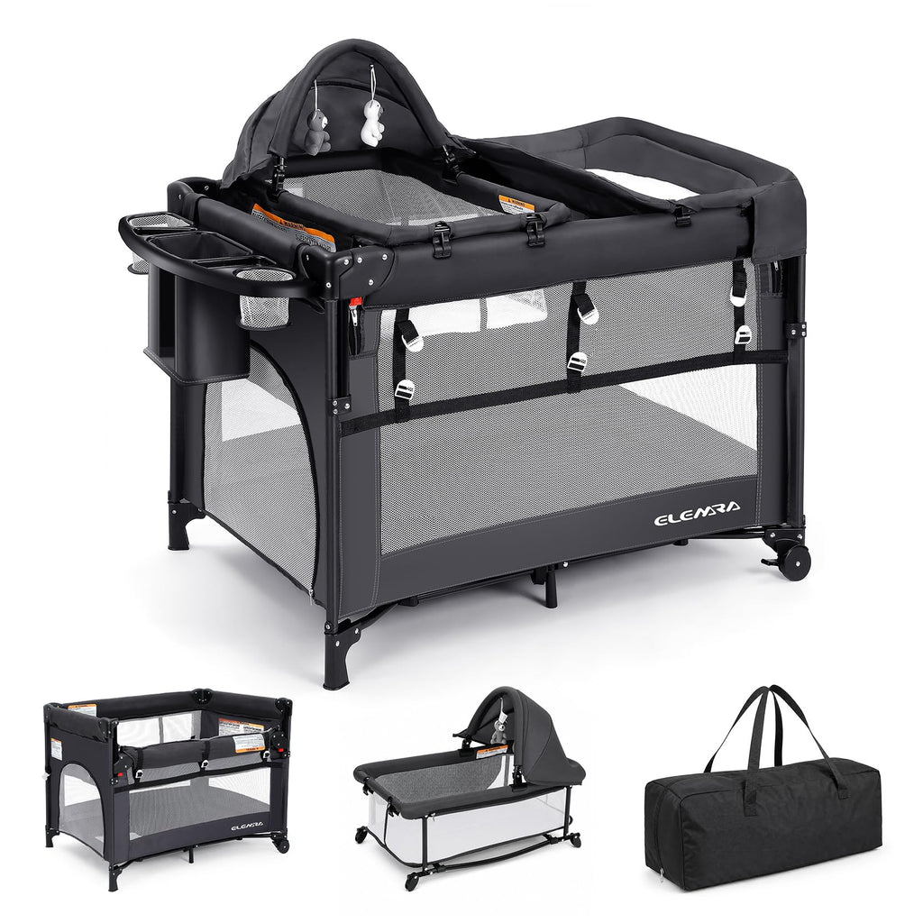 5 in 1 Adjustable Foldable Playard with Changing Table W31950