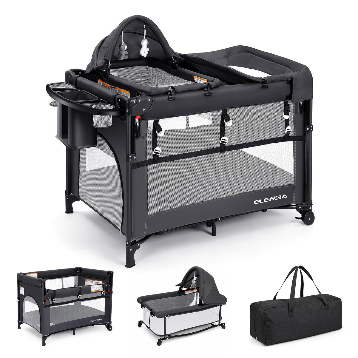 5 in 1 Adjustable Foldable Playard with Changing Table W31950