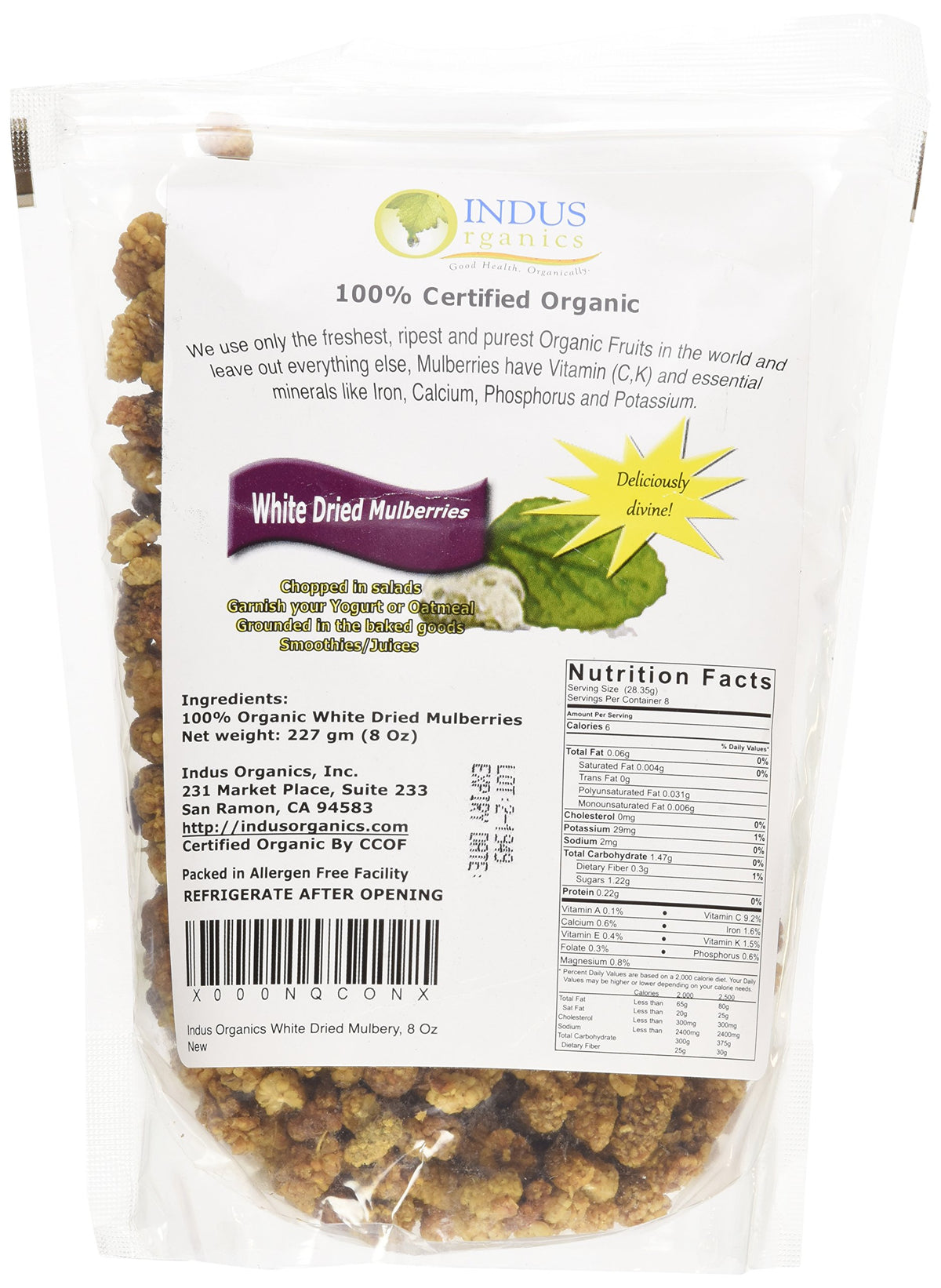 Organic Dried Mulberries 8 Oz Z463297