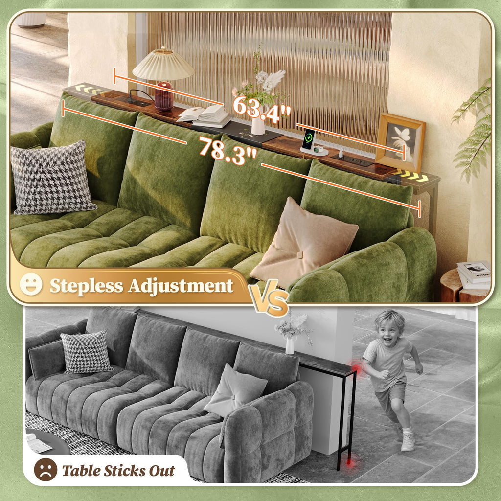 Extendable Behind Couch Table with Outlets K30996