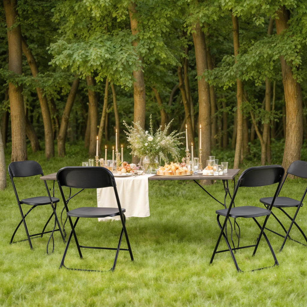 10 Pack Black Plastic Folding Chairs Y852