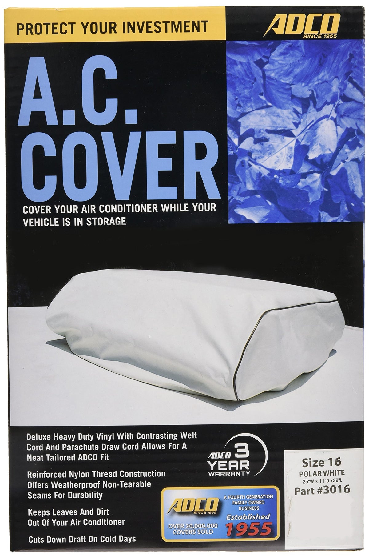 White RV Air Conditioner Cover U924165