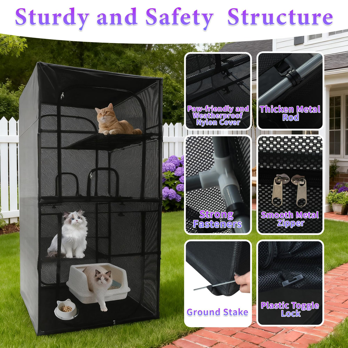 Outdoor Cat Enclosure 72.4" H Z965987