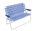 Blue/White Double-Wide Folding Web Lawn Chair R691