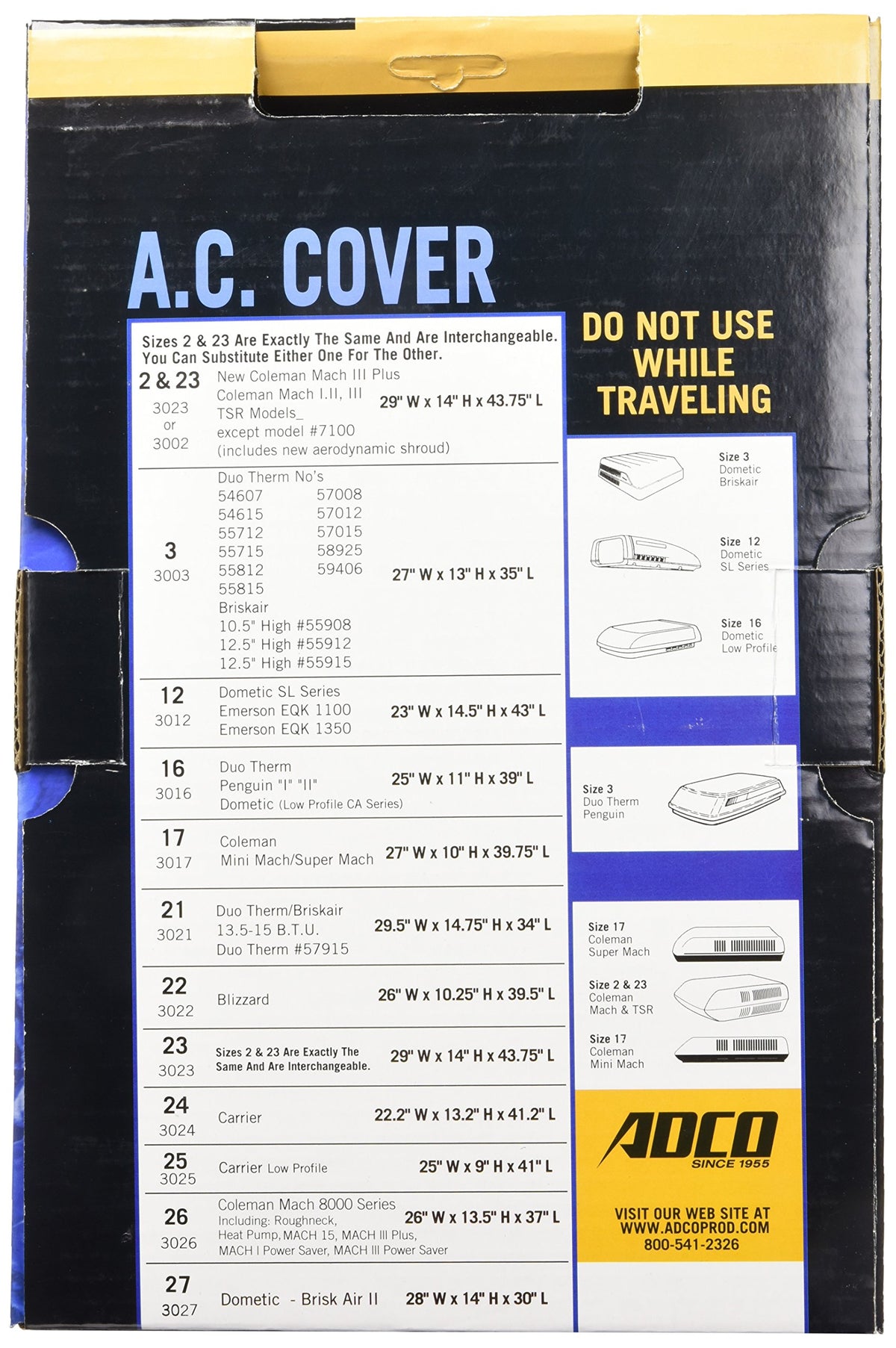 White RV Air Conditioner Cover U924165