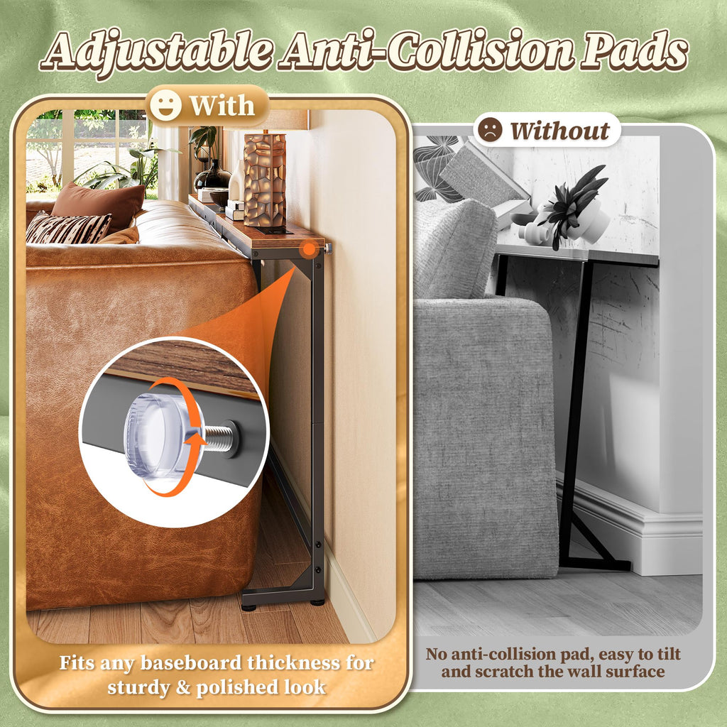 Extendable Behind Couch Table with Outlets K30996