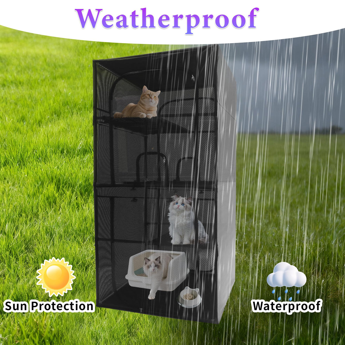 Outdoor Cat Enclosure 72.4" H Z965987